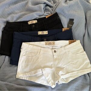 $105 Lot of 3 NEW w tags! HOLLISTER low rise Short Shorts Size 15 W32